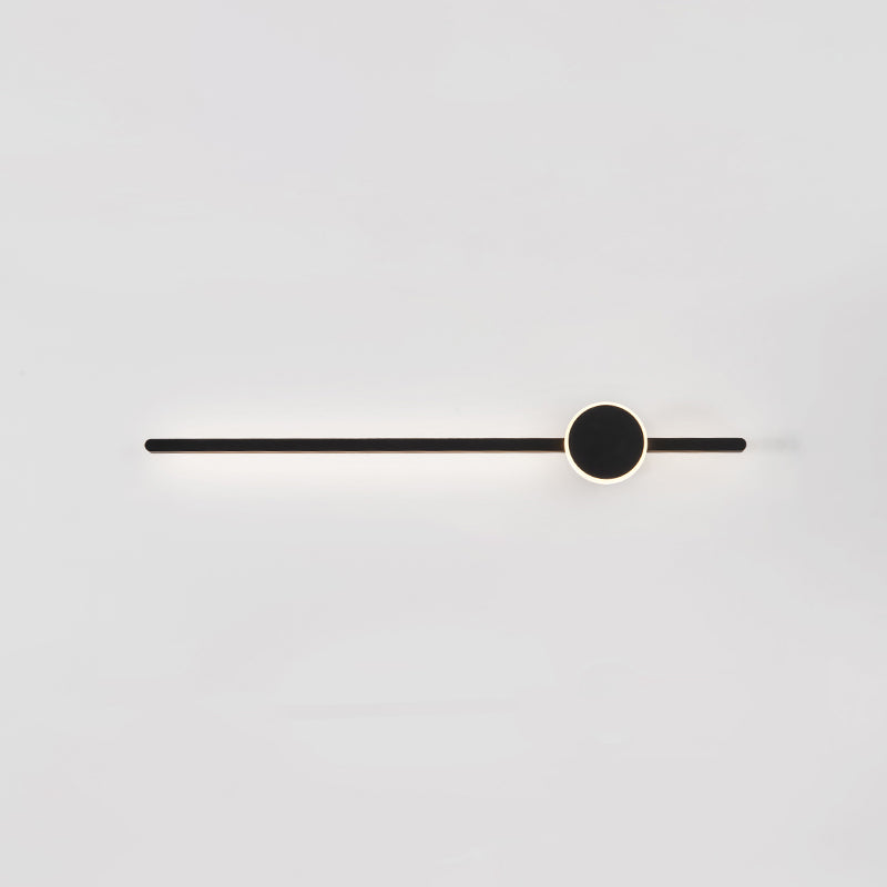 Metal Linear Shape Wall Light Modern Style 2 Lights Wall Mounted Light in Black