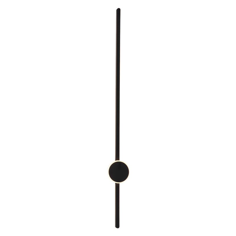 Metal Linear Shape Wall Light Modern Style 2 Lights Wall Mounted Light in Black