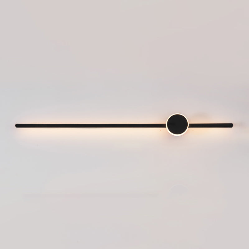 Metal Linear Shape Wall Light Modern Style 2 Lights Wall Mounted Light in Black