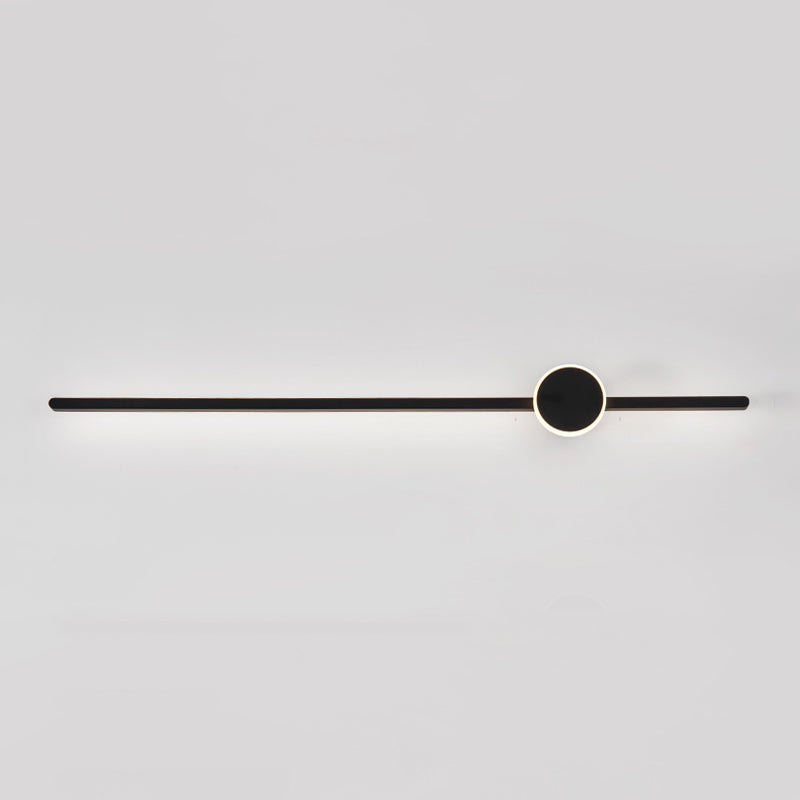 Metal Linear Shape Wall Light Modern Style 2 Lights Wall Mounted Light in Black