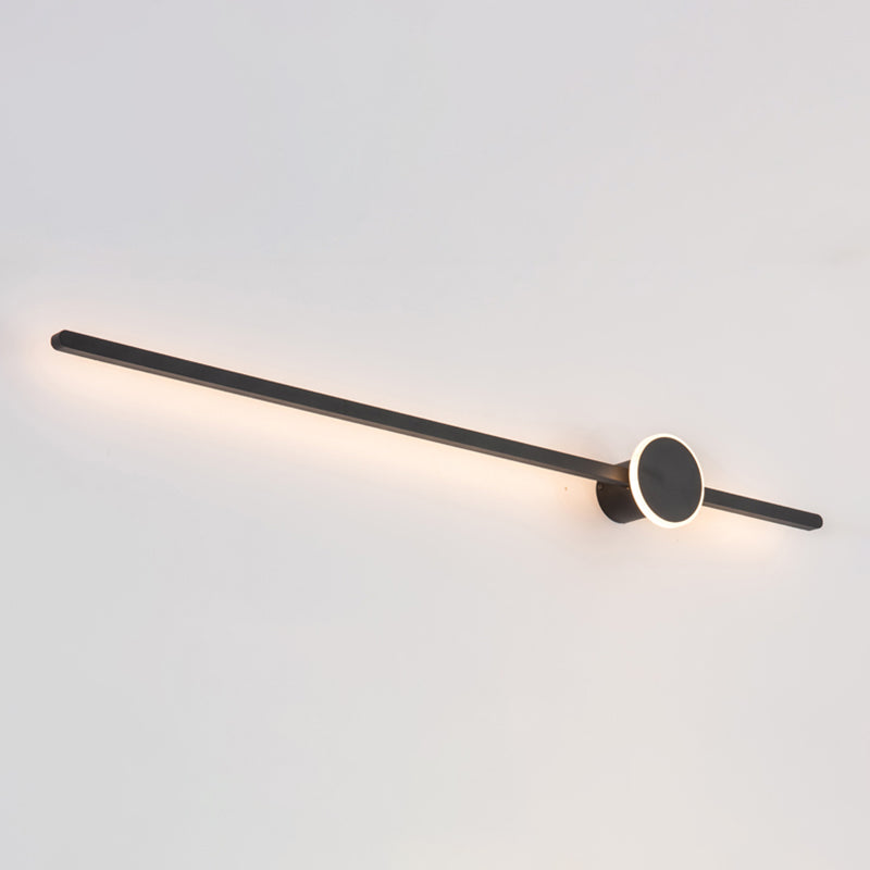 Metal Linear Shape Wall Light Modern Style 2 Lights Wall Mounted Light in Black