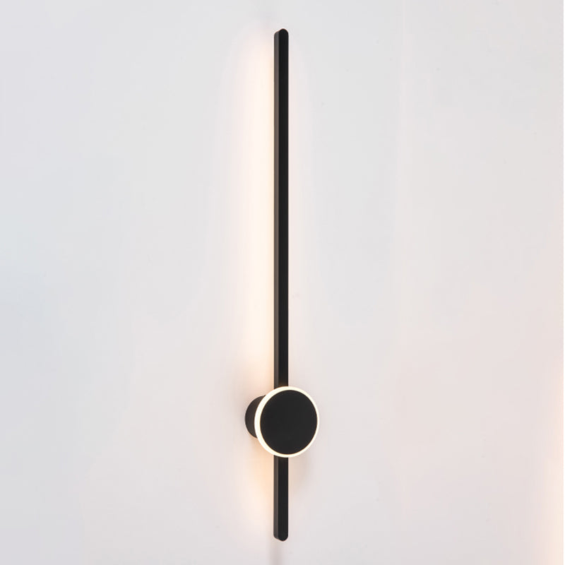 Metal Linear Shape Wall Light Modern Style 2 Lights Wall Mounted Light in Black
