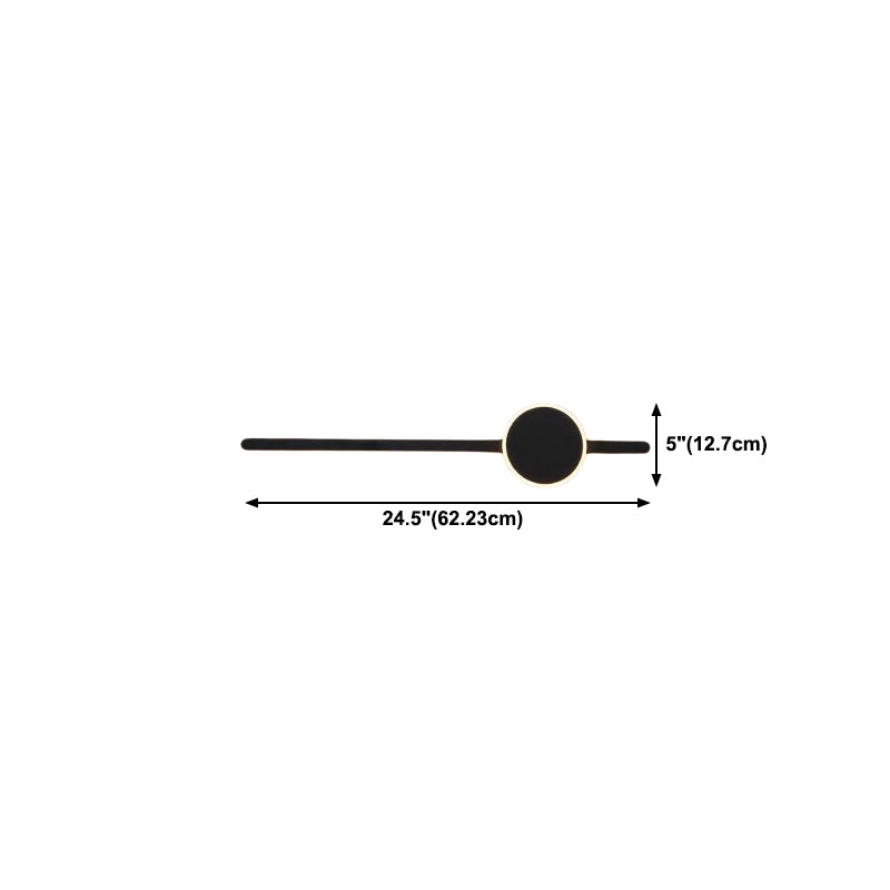 Metal Linear Shape Wall Light Modern Style 2 Lights Wall Mounted Light in Black
