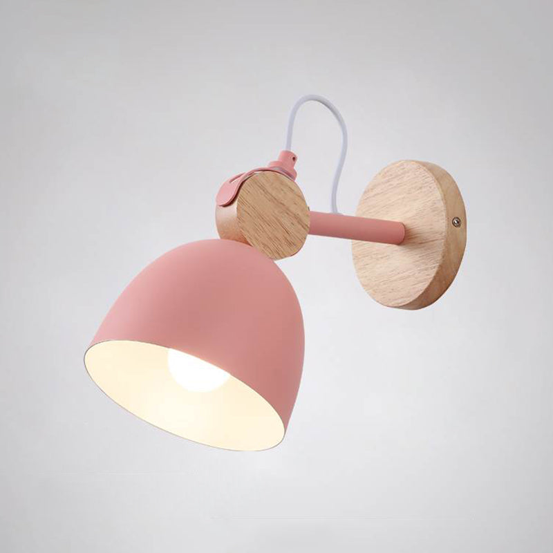 Metal Wall Lights Modern Macaron Style 1 Light Wall Sconce for Bedroom