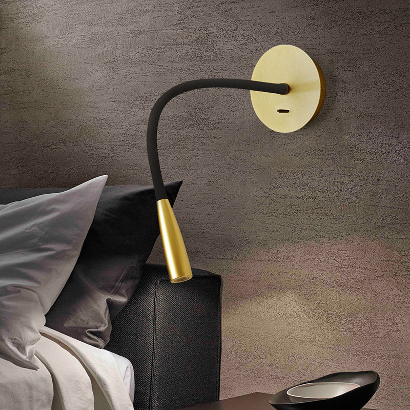 Modern Simple Metal Wall Light Cylinder Shape Adjustable LED Wall Lamp for Bedroom