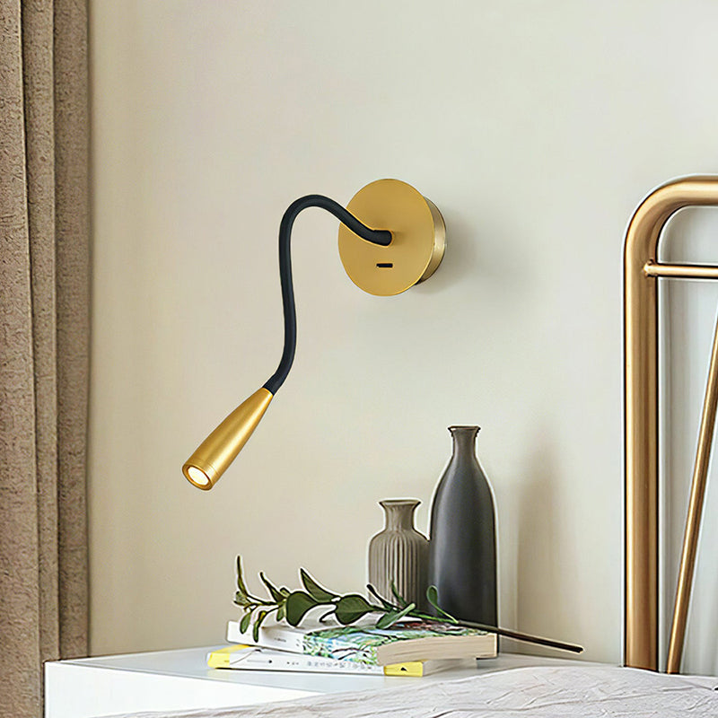 Modern Simple Metal Wall Light Cylinder Shape Adjustable LED Wall Lamp for Bedroom