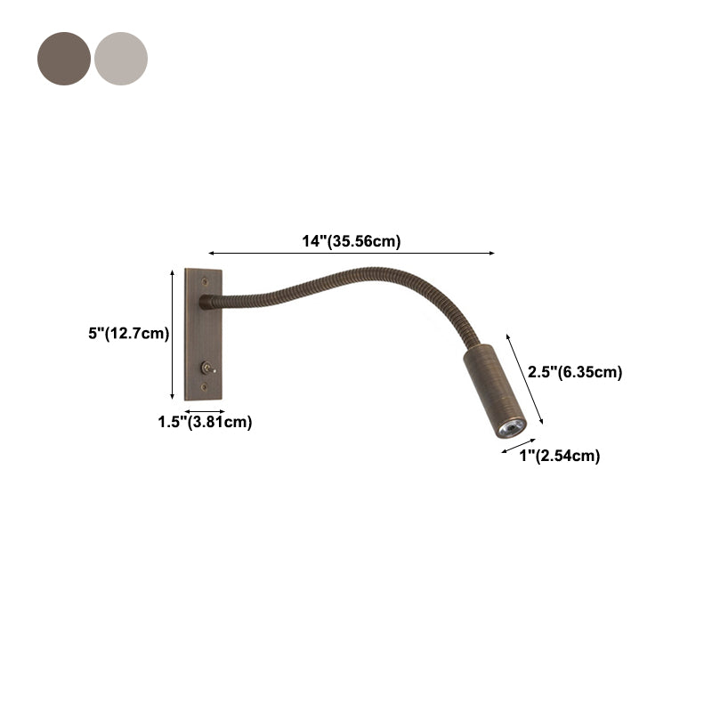 Modern Simple Metal Wall Light Cylinder Shape Adjustable LED Wall Lamp for Bedroom