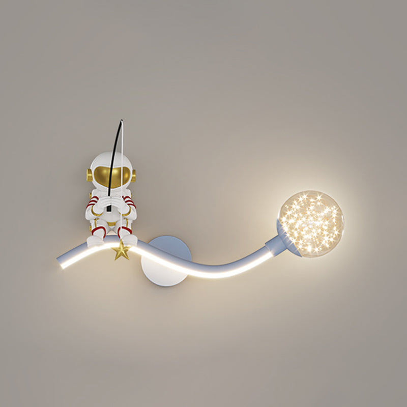 Astronaut LED Wall Mount Light Children Wall Light with Acrylic Shade for Kid's Room