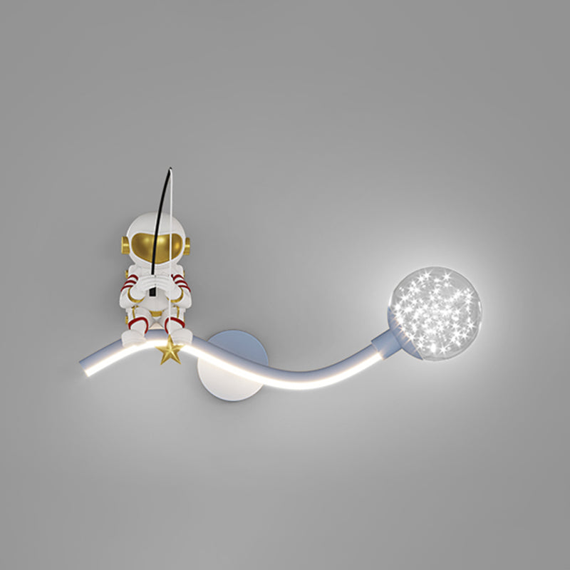 Astronaut LED Wall Mount Light Children Wall Light with Acrylic Shade for Kid's Room