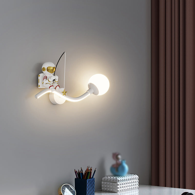Astronaut LED Wall Mount Light Children Wall Light with Acrylic Shade for Kid's Room