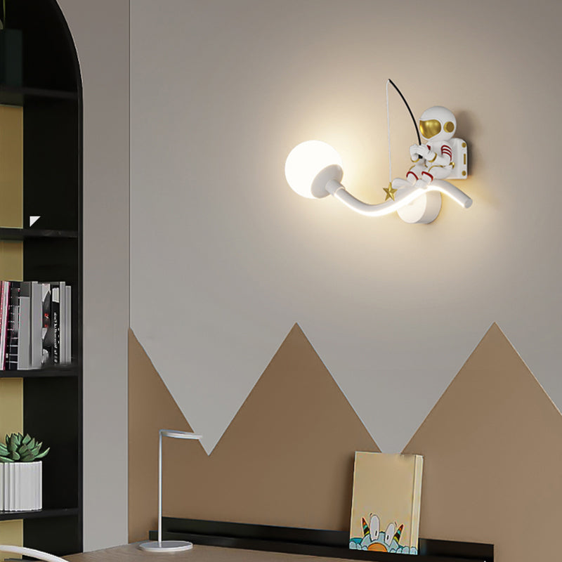 Astronaut LED Wall Mount Light Children Wall Light with Acrylic Shade for Kid's Room