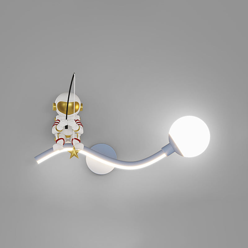 Astronaut LED Wall Mount Light Children Wall Light with Acrylic Shade for Kid's Room