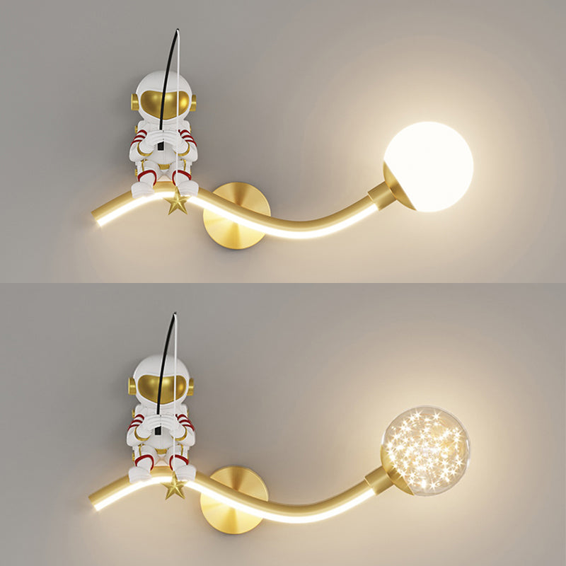 Astronaut LED Wall Mount Light Children Wall Light with Acrylic Shade for Kid's Room