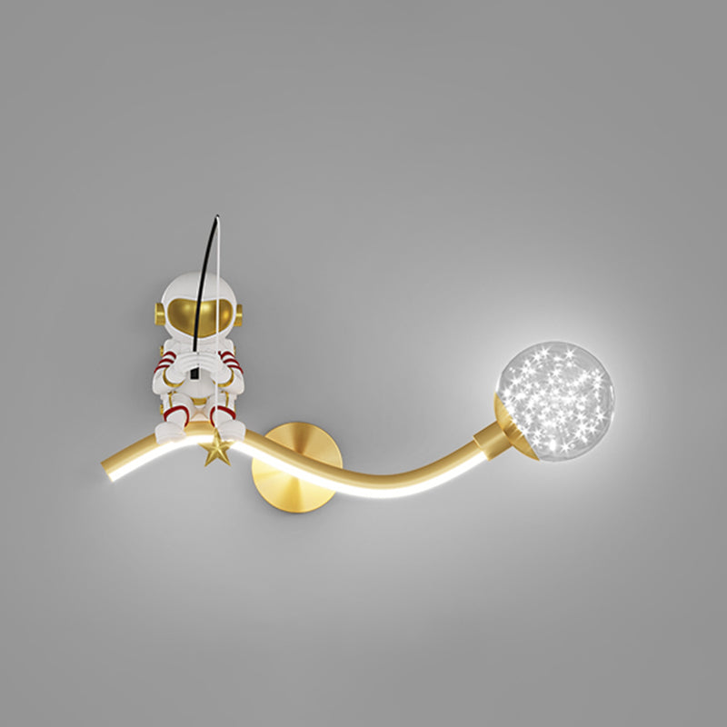 Astronaut LED Wall Mount Light Children Wall Light with Acrylic Shade for Kid's Room