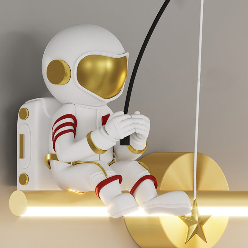 Astronaut LED Wall Mount Light Children Wall Light with Acrylic Shade for Kid's Room