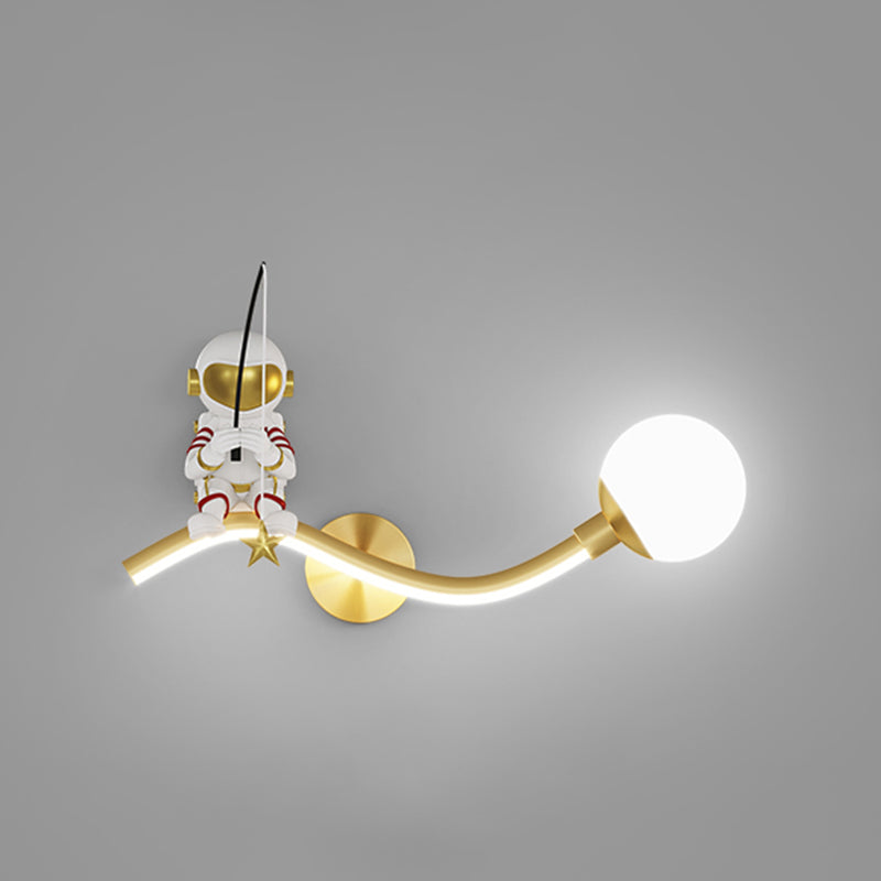 Astronaut LED Wall Mount Light Children Wall Light with Acrylic Shade for Kid's Room