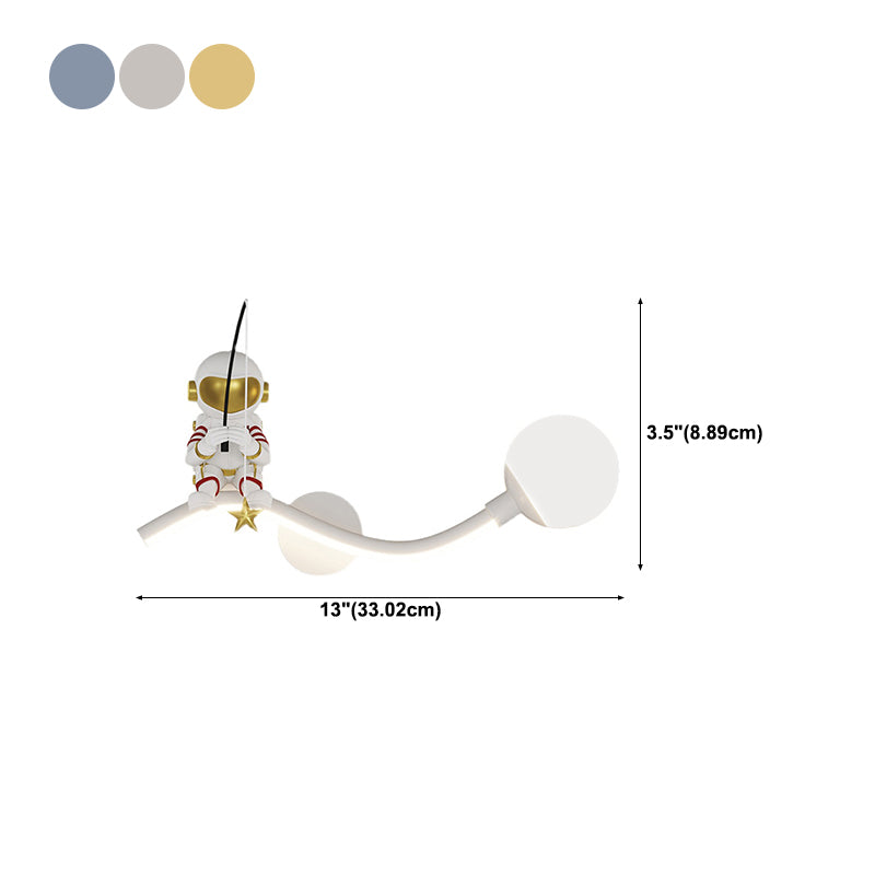 Astronaut LED Wall Mount Light Children Wall Light with Acrylic Shade for Kid's Room