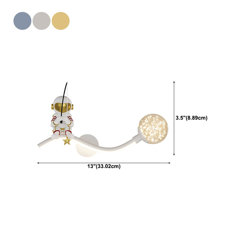 Astronaut LED Wall Mount Light Children Wall Light with Acrylic Shade for Kid's Room