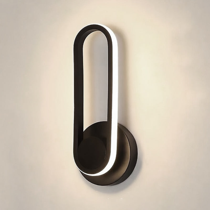 1-Light Oval Wall Mount Light Modern Style Metal Wall Sconce Lights