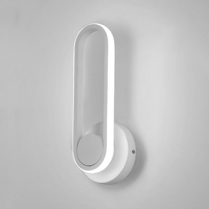 1-Light Oval Wall Mount Light Modern Style Metal Wall Sconce Lights