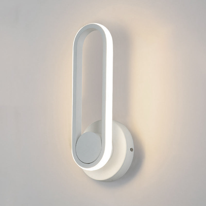 1-Light Oval Wall Mount Light Modern Style Metal Wall Sconce Lights