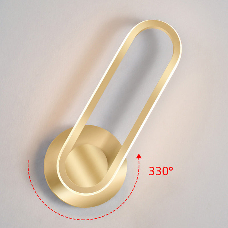 1-Light Oval Wall Mount Light Modern Style Metal Wall Sconce Lights