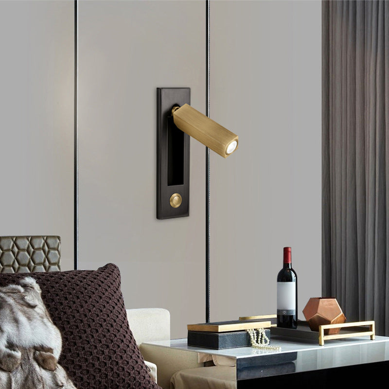 1-Light Rectangle Wall Mount Light Modern Style Metal Wall Sconce Lights