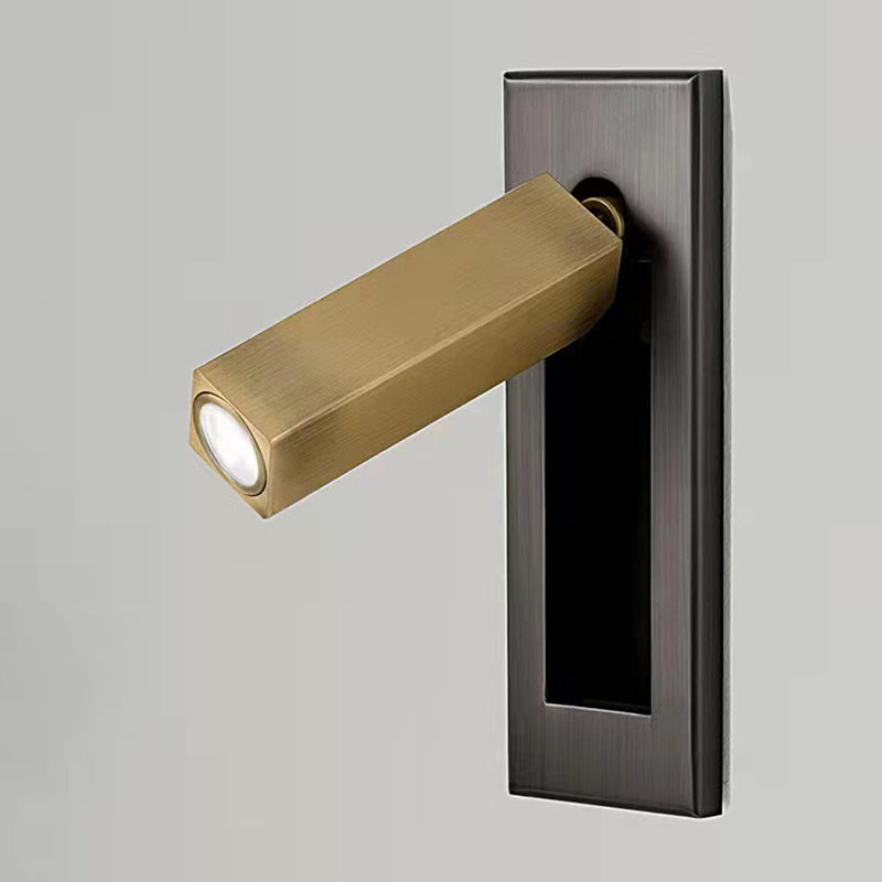 1-Light Rectangle Wall Mount Light Modern Style Metal Wall Sconce Lights