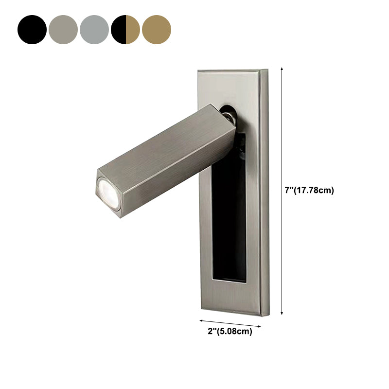 1-Light Rectangle Wall Mount Light Modern Style Metal Wall Sconce Lights