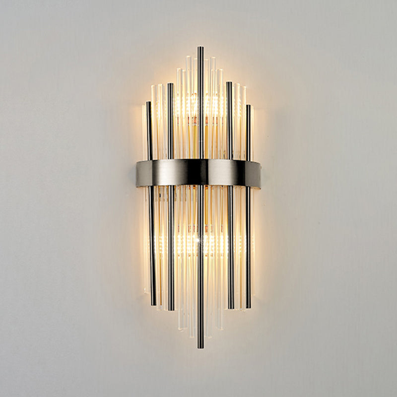 Crystal Geometry Shape Wall Lights Modern Style 2 Light Wall Sconce for Bedroom