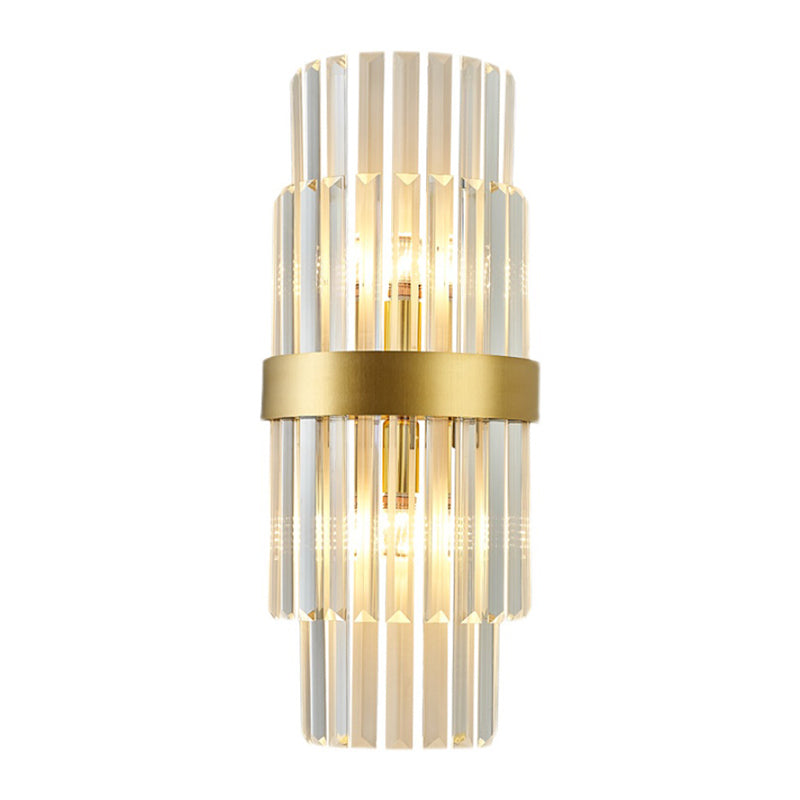 Crystal Geometry Shape Wall Lights Modern Style 2 Light Wall Sconce for Bedroom