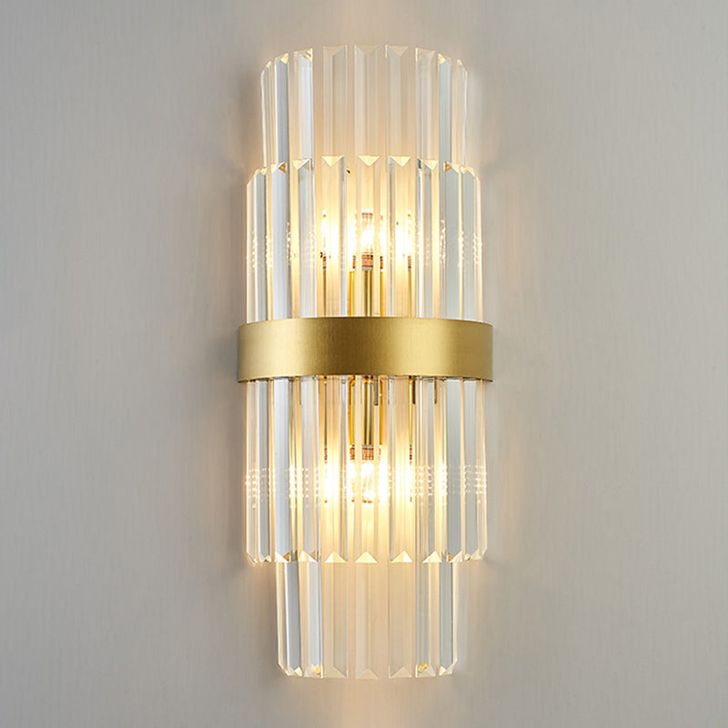 Crystal Geometry Shape Wall Lights Modern Style 2 Light Wall Sconce for Bedroom