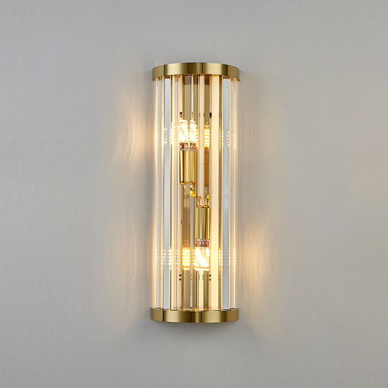 Crystal Geometry Shape Wall Lights Modern Style 2 Light Wall Sconce for Bedroom