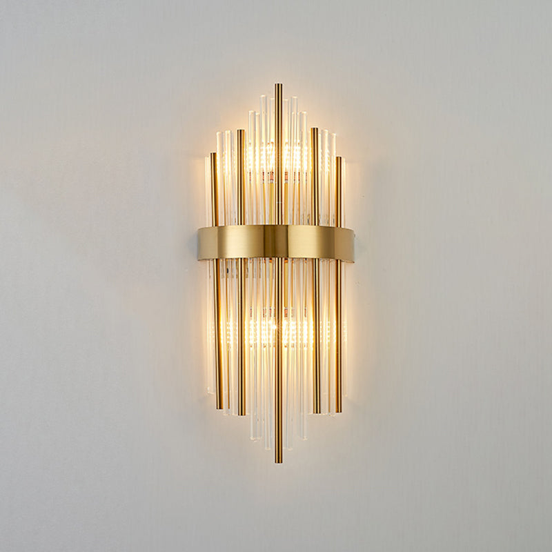 Crystal Geometry Shape Wall Lights Modern Style 2 Light Wall Sconce for Bedroom