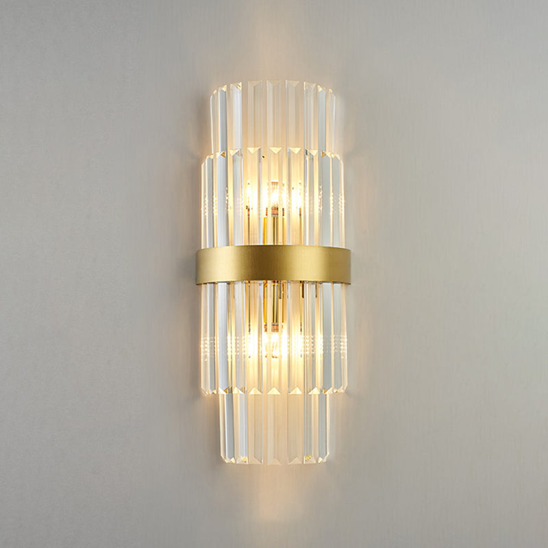 Crystal Geometry Shape Wall Lights Modern Style 2 Light Wall Sconce for Bedroom