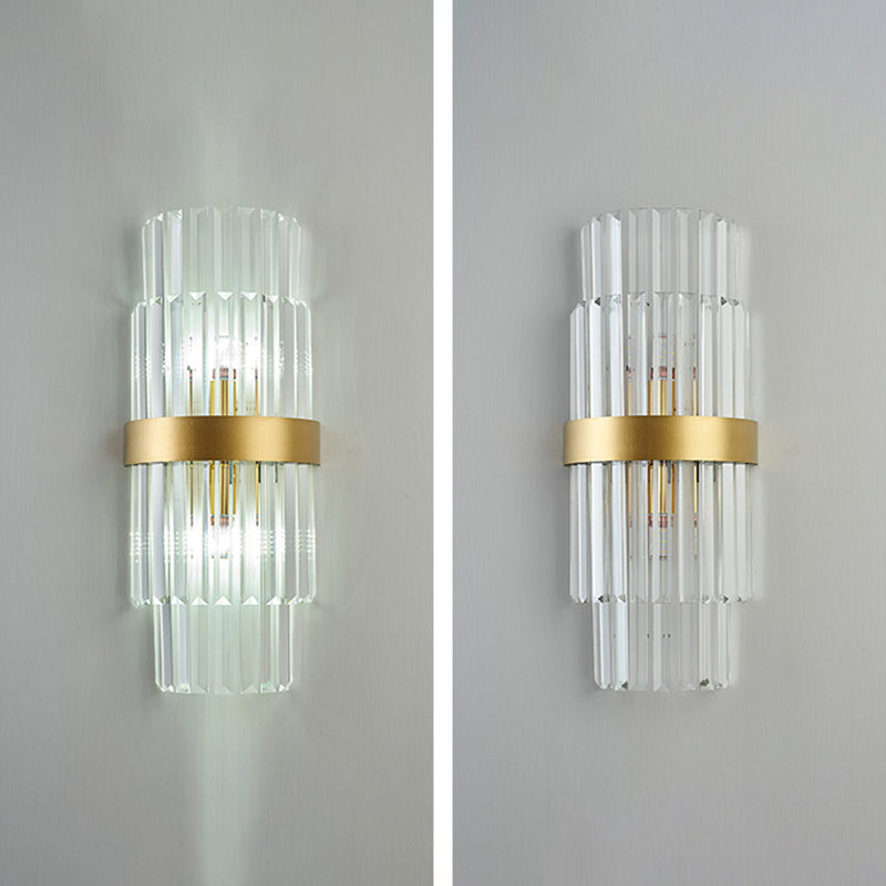 Crystal Geometry Shape Wall Lights Modern Style 2 Light Wall Sconce for Bedroom