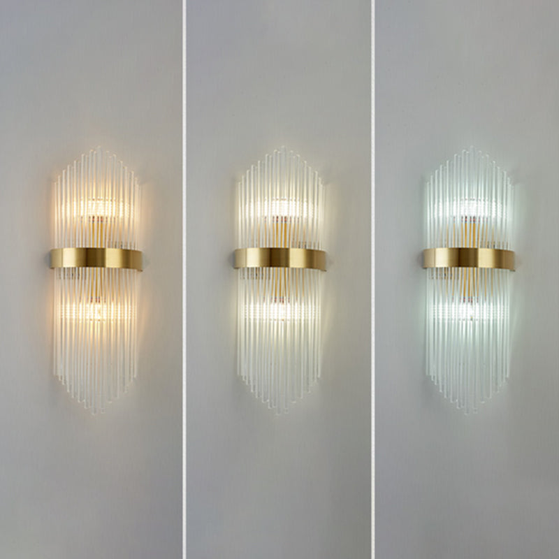 Crystal Geometry Shape Wall Lights Modern Style 2 Light Wall Sconce for Bedroom