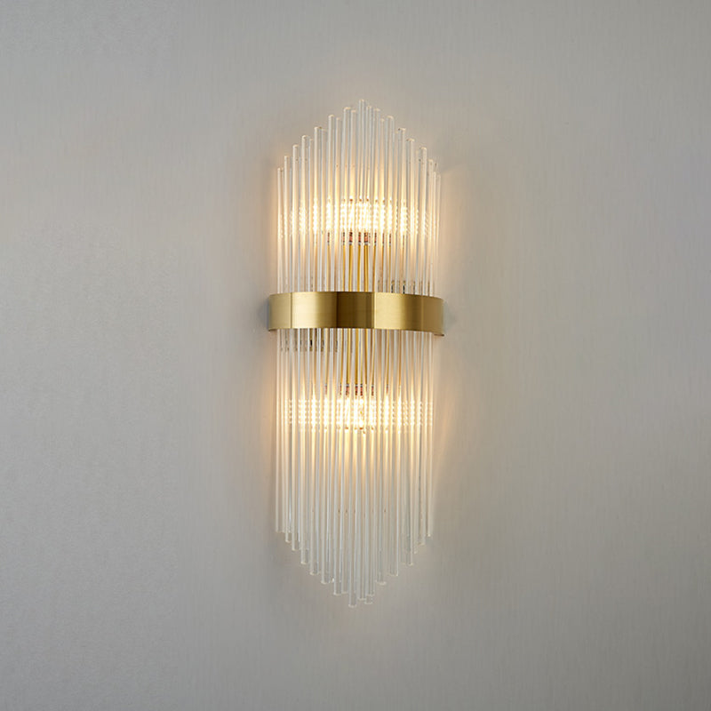 Crystal Geometry Shape Wall Lights Modern Style 2 Light Wall Sconce for Bedroom