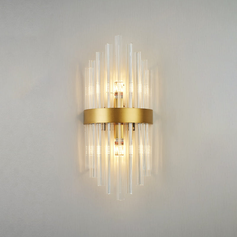 Crystal Geometry Shape Wall Lights Modern Style 2 Light Wall Sconce for Bedroom