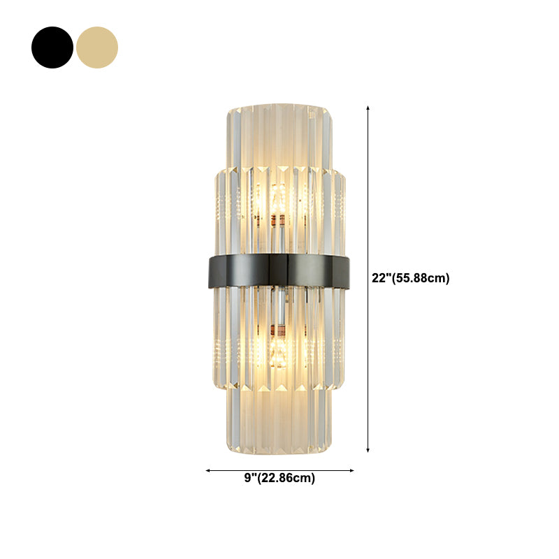 Crystal Geometry Shape Wall Lights Modern Style 2 Light Wall Sconce for Bedroom