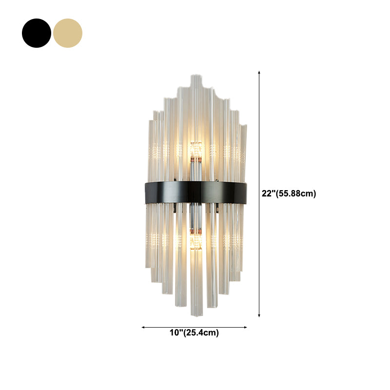 Crystal Geometry Shape Wall Lights Modern Style 2 Light Wall Sconce for Bedroom