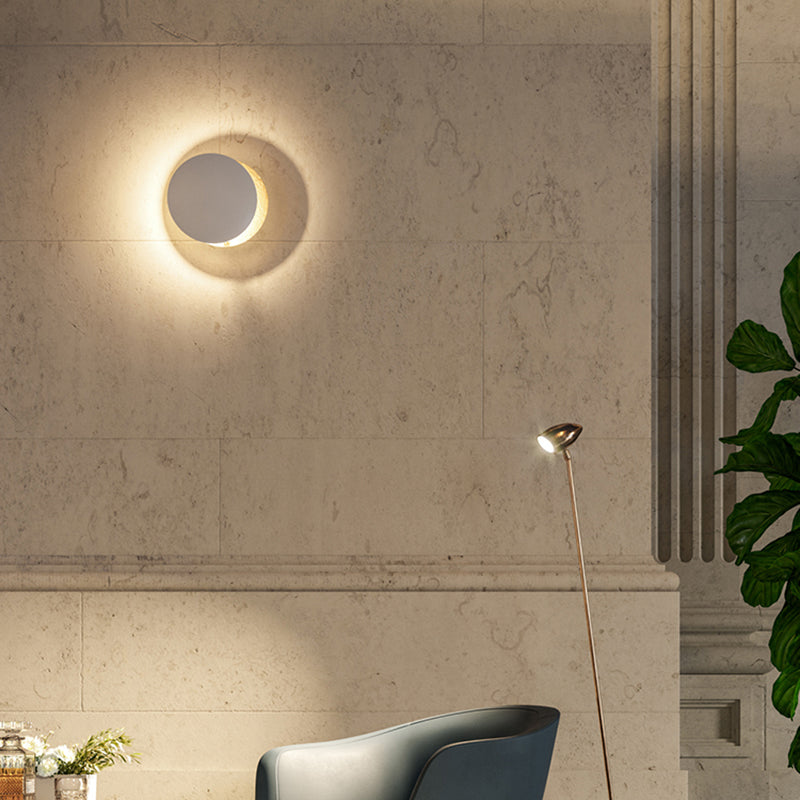 1-Light Disk Wall Mount Light Modern Style Metal Wall Sconce Lights