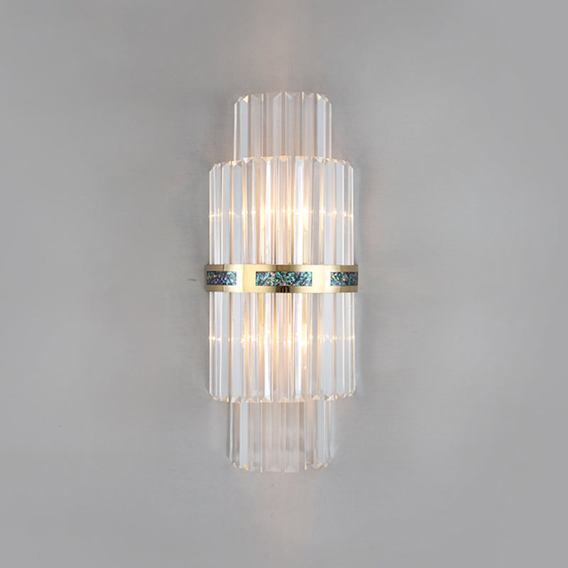 Crystal Geometry Shape Wall Lights Modern Style 2 Light Wall Sconce for Bedside