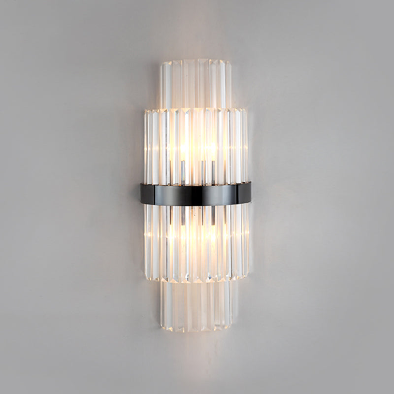 Crystal Geometry Shape Wall Lights Modern Style 2 Light Wall Sconce for Bedside