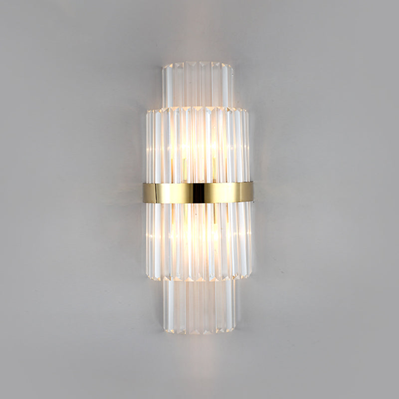 Crystal Geometry Shape Wall Lights Modern Style 2 Light Wall Sconce for Bedside