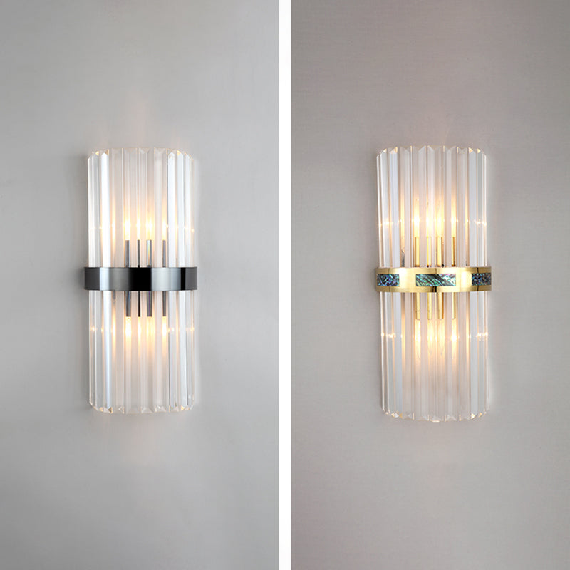 Crystal Geometry Shape Wall Lights Modern Style 2 Light Wall Sconce for Bedside