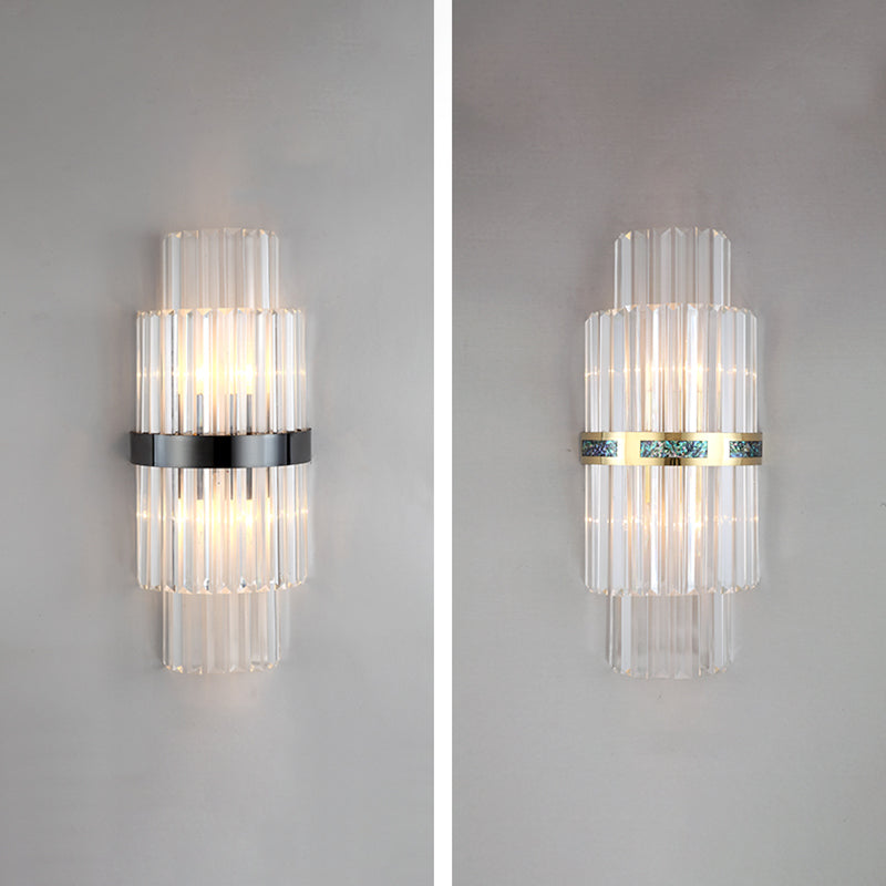 Crystal Geometry Shape Wall Lights Modern Style 2 Light Wall Sconce for Bedside