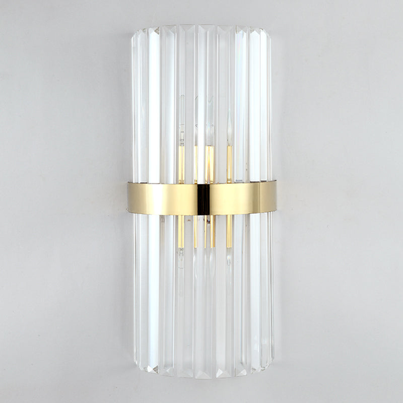 Crystal Geometry Shape Wall Lights Modern Style 2 Light Wall Sconce for Bedside