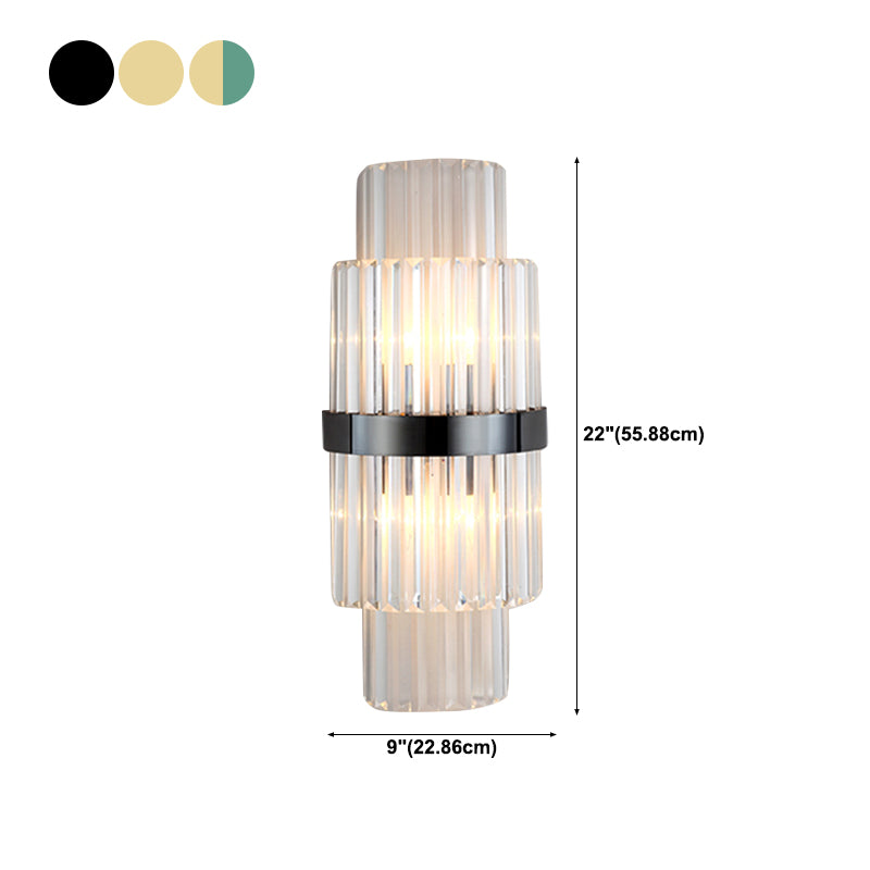 Crystal Geometry Shape Wall Lights Modern Style 2 Light Wall Sconce for Bedside