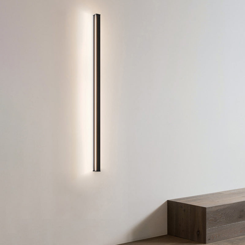 1-Light Linear Wall Mount Light Modern Style Metal Wall Mount Lighting in Black